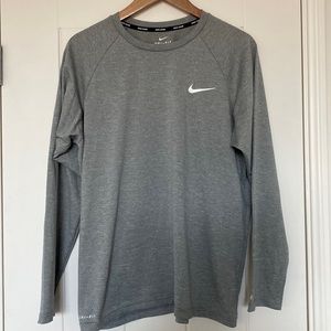 Nike Men’s Light Gray Dri-fit long sleeve size large